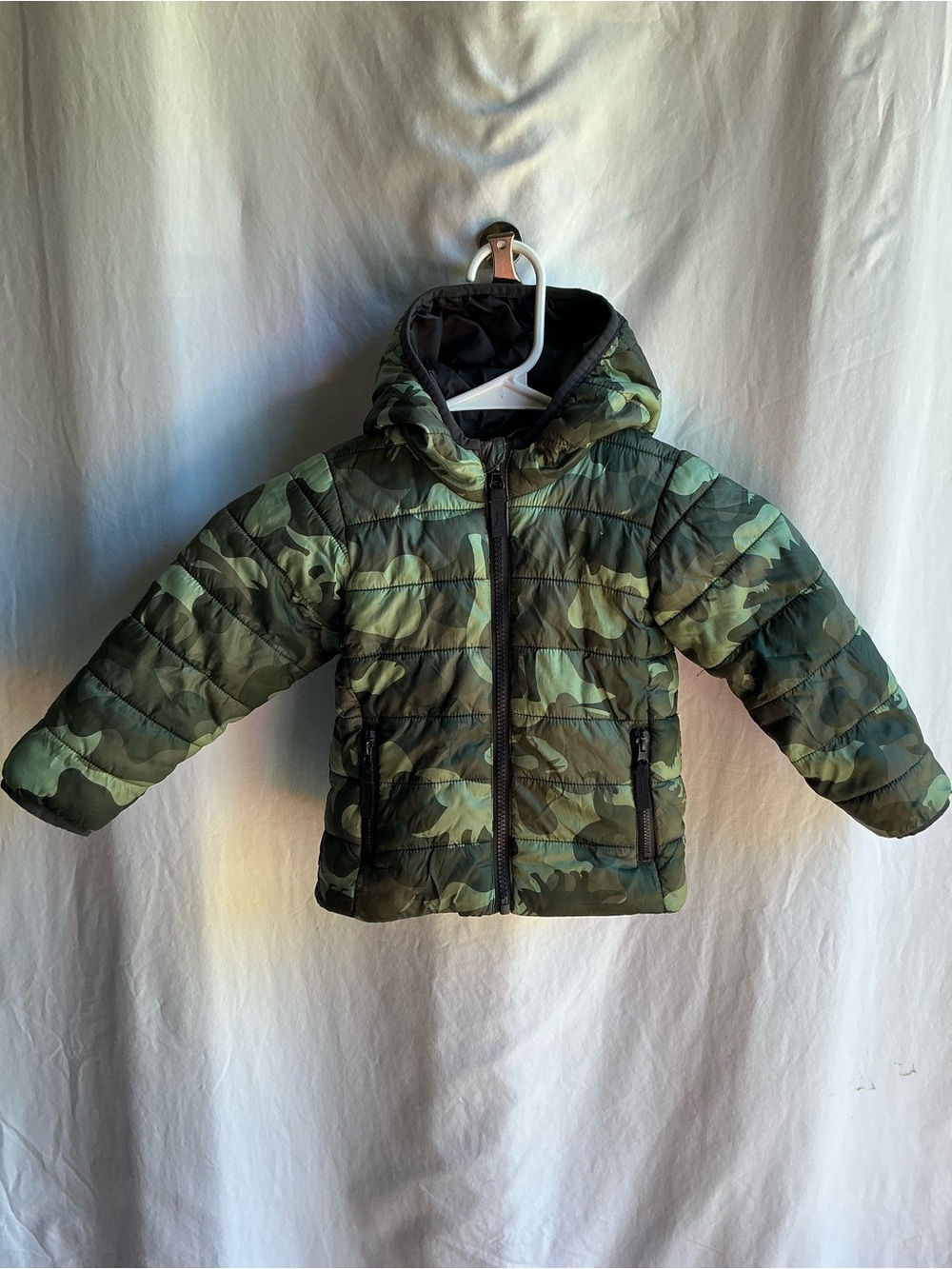 okie dokie Green Camouflage Puffer Jacket with Hood